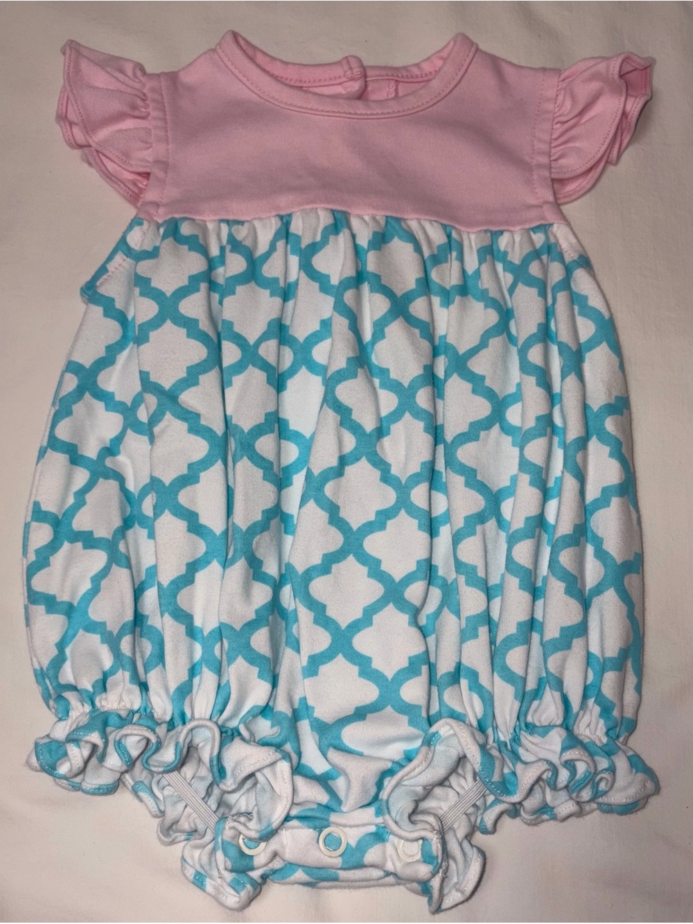 Zuccini pink/turquoise bubble sz 6 months EUC smoke free home